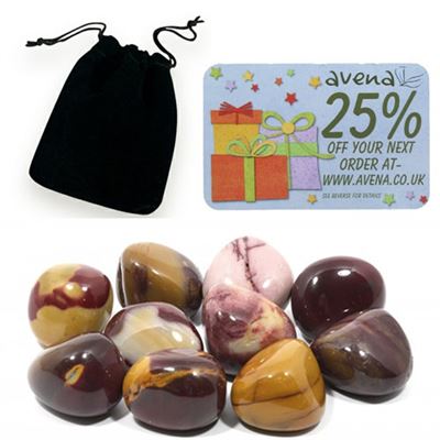 Mookaite Gift Pouch of Ten Polished Tumblestones